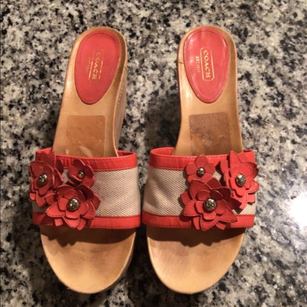 Coach Wedge Heel Cork Sandal